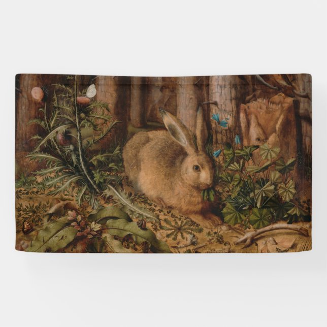 A Hare in the Forest (by Hans Hoffmann) Banner (Horizontal)