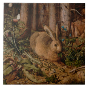 A Hare in the Forest (by Hans Hoffmann) Ceramic Tile