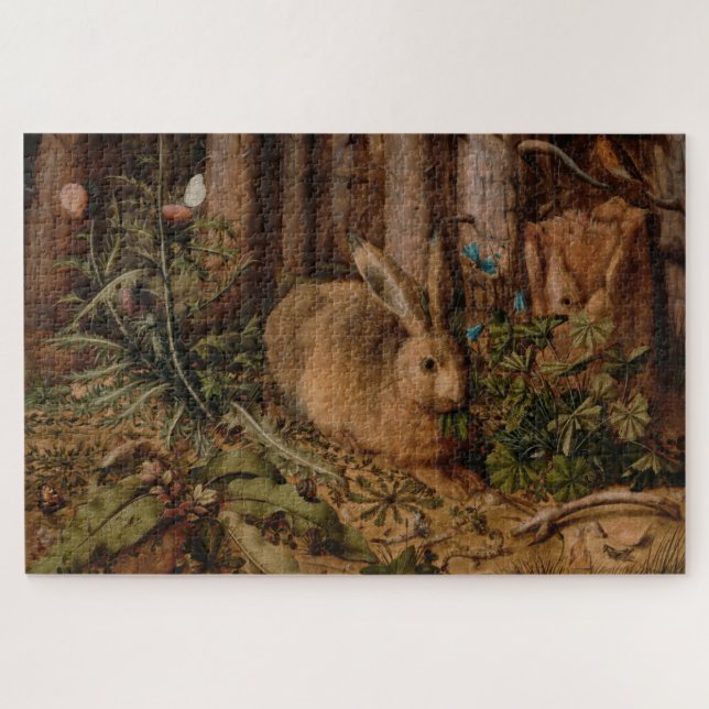 A Hare in the Forest (by Hans Hoffmann) Jigsaw Puzzle (Horizontal)