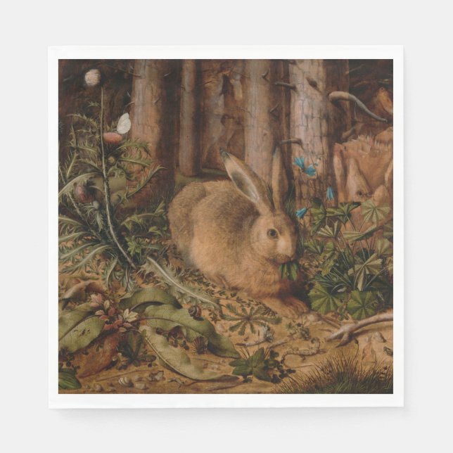 A Hare in the Forest (by Hans Hoffmann) Napkin (Front)