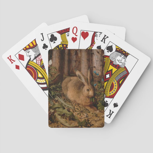 A Hare in the Forest (by Hans Hoffmann) Playing Cards (Back)