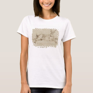 A Hare Running, With Ears Pricked (pen & ink on pa T-Shirt