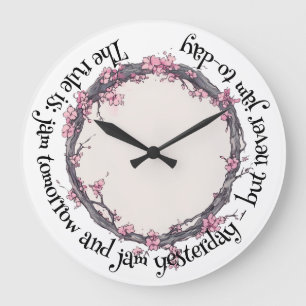 A Hare's Spring in the Cherry Blossom Grove Large Clock