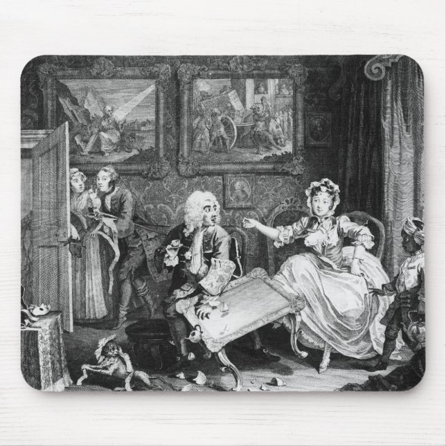 A Harlot's Progress, plate II, Quarrels Mouse Pad (Front)