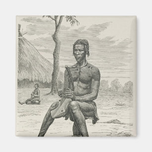 A Harp Player of the Azandeh or Nyam-Nyams Magnet