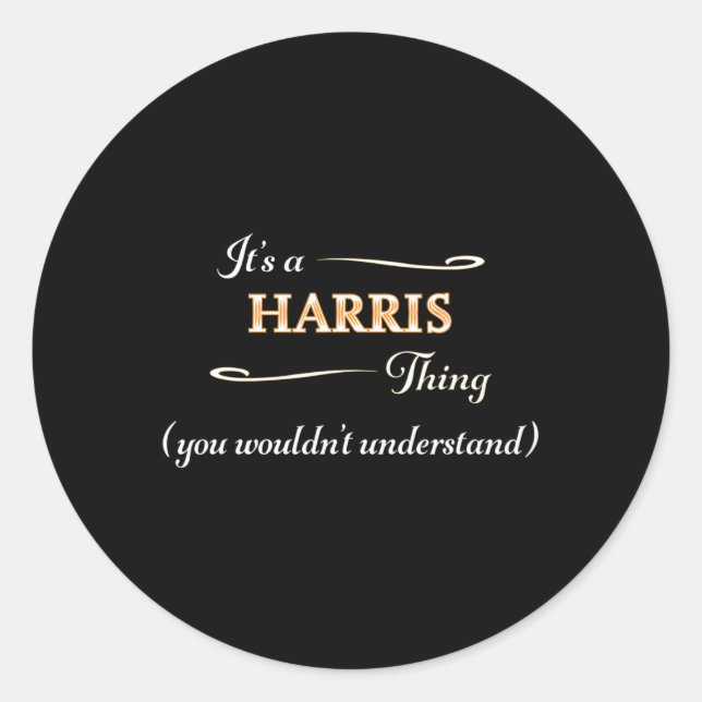 A Harris Thing Kamala Harris 2024 Election Anti Tr Classic Round Sticker (Front)