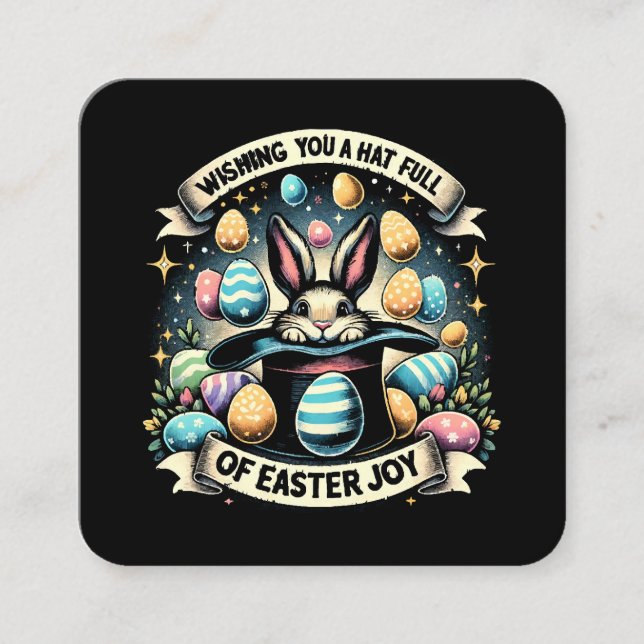 A Hat full of Easter Joy Square Business Card (Front)