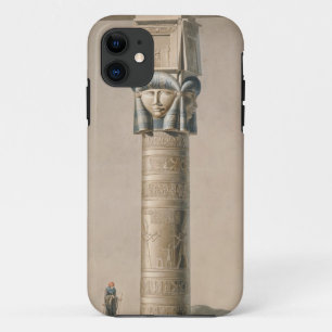 A Hathor headed pillar at Dendarah, illustration ' iPhone 11 Case