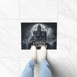 A Haunted Halloween Vintage Gothic Illustration Doormat