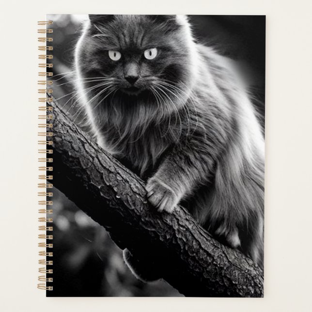 A Haunting Gaze Of A Night Cat Planner (Front)