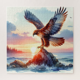 A hawk at sea jigsaw puzzle