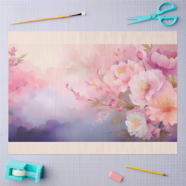 A Hazy Floral Blossom Design #2 Tissue Paper (Craft)