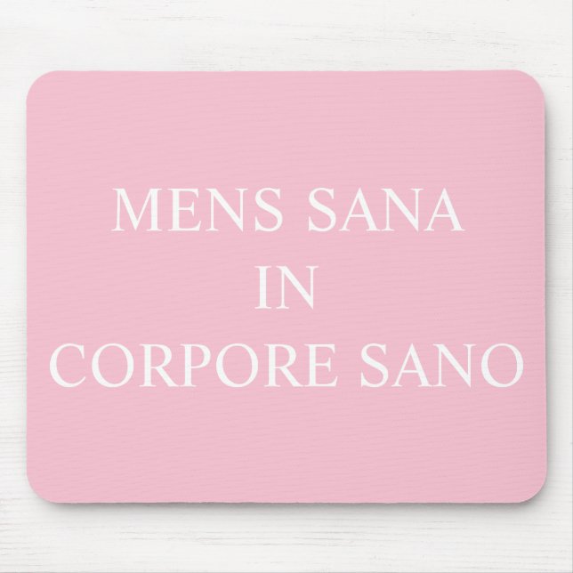 A Healthy Mind In A Healthy Body Mouse Mat - Pink (Front)