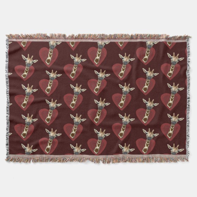 A Heart For Giraffes Throw Blanket (Front)