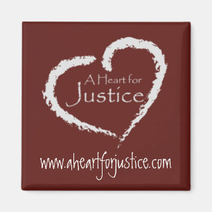 A Heart for Justice magnet (maroon)