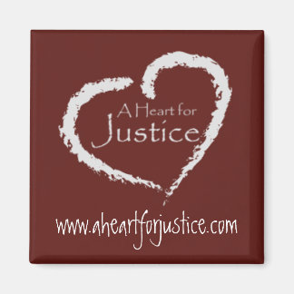 A Heart for Justice magnet (maroon)