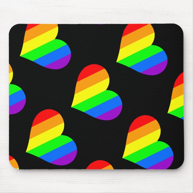 A heart in rainbow colours mouse pad (Front)