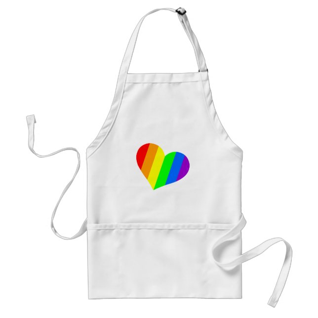 A heart in rainbow colours standard apron (Front)