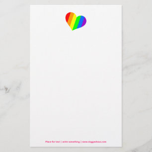 A heart in rainbow colours stationery