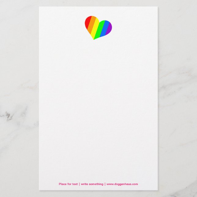 A heart in rainbow colours stationery (Front)
