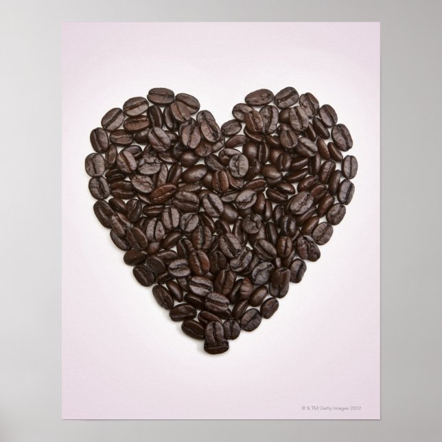 A heart made of coffee beans poster (Front)