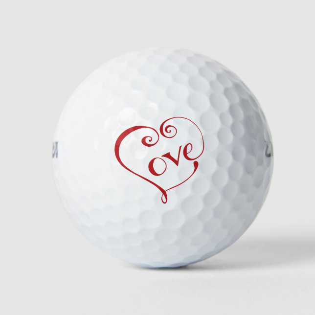 A Heart made of Love in Red Golf Balls (Front)
