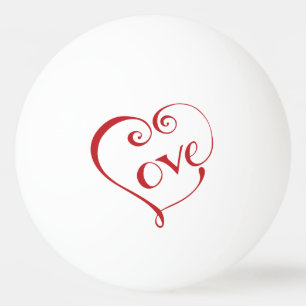 A Heart made of Love in Red Ping Pong Ball