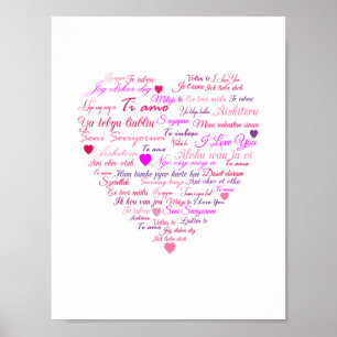 A Heart Made of Words  "I Love You" Poster