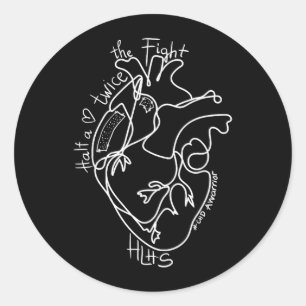 A Heart Warrior Chd Awareness Congenital Disease Classic Round Sticker