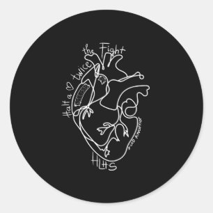 A Heart Warrior Chd Awareness Congenital Disease H Classic Round Sticker