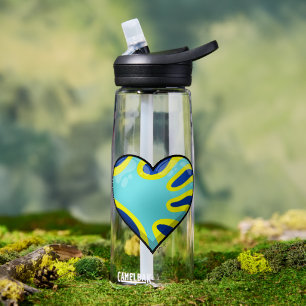 A Heart with Deafflag-Design Water Bottle