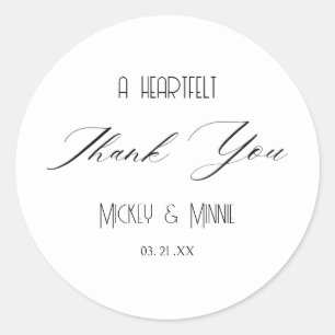 A Heartfelt Thank You Favour Classic Round Sticker
