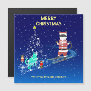 A Heartwarming Night: Santa & the Stray Cat Magnet