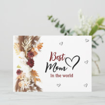 A hearty best mum in the world card