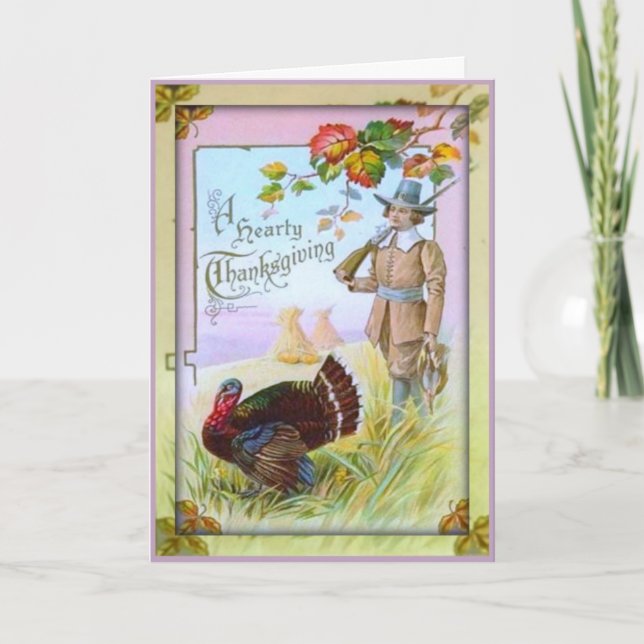 A Hearty Thanksgiving - Thanksgiving Card (Front)