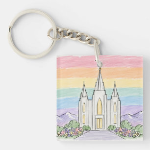 A Heavenly Place of Peace Beautiful LDS Temple U Key Ring