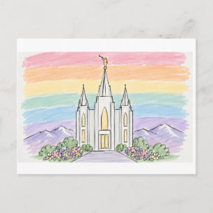 A Heavenly Place of Peace Beautiful LDS Temple U Postcard