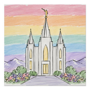 A Heavenly Place of Peace Beautiful LDS Temple U Poster