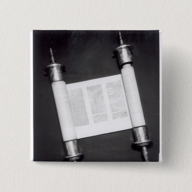 A Hebrew Scroll 15 Cm Square Badge (Front)