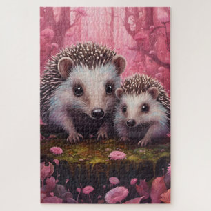 A hedgehog mom and her little one jigsaw puzzle