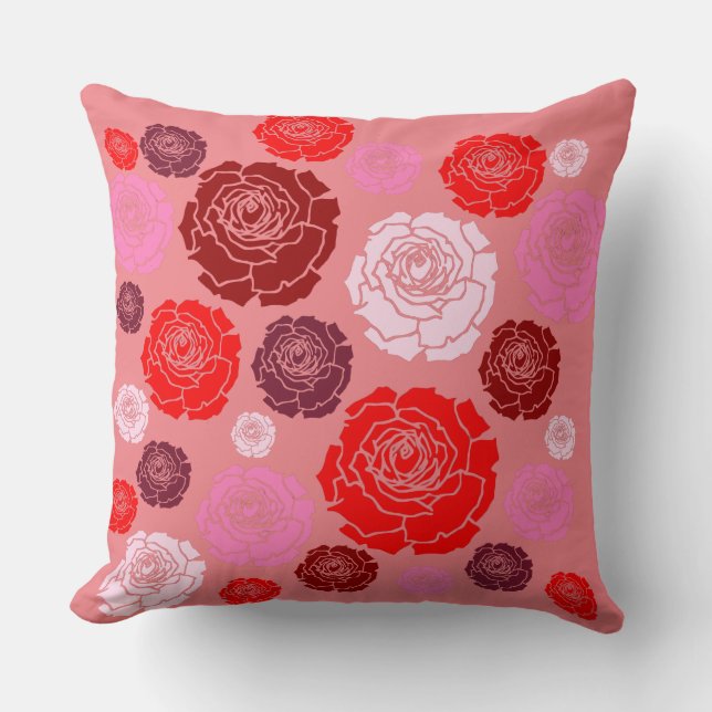 A Heian Court Rose Garden Pillow (Front)