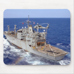 A helicopter clears the flight deck mouse pad