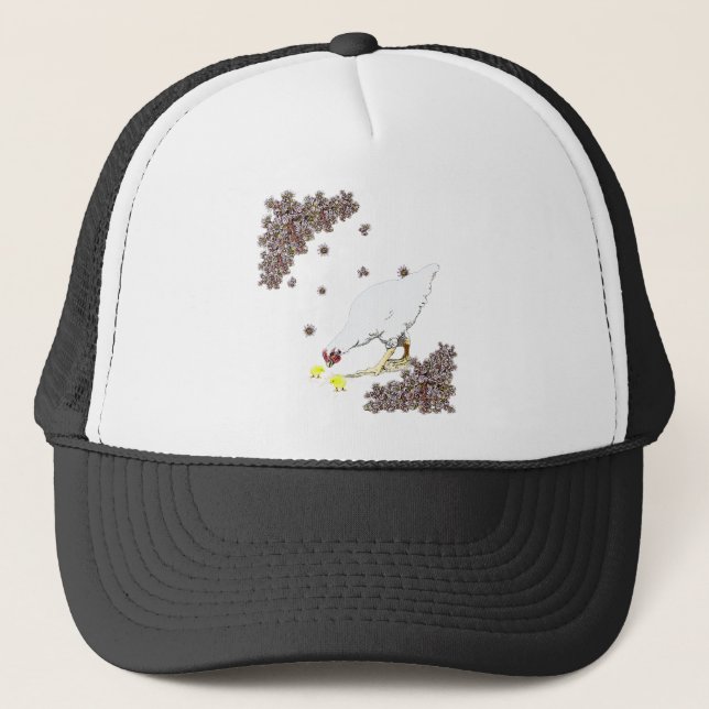 A hen and chicks trucker hat (Front)