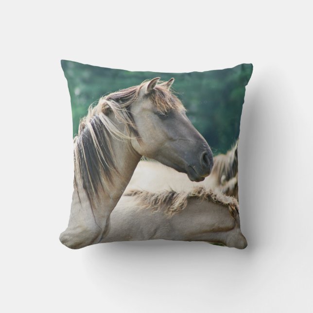 A herd of Brumby Horses from Australia Cushion (Front)