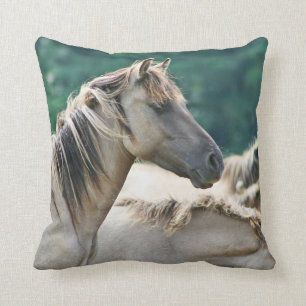 A herd of Brumby Horses from Australia Cushion