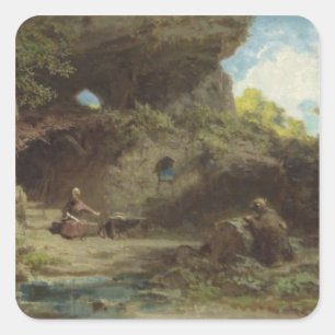 A Hermit in the Mountains Square Sticker