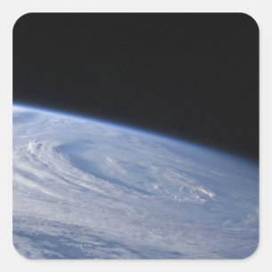 A high-oblique view square sticker