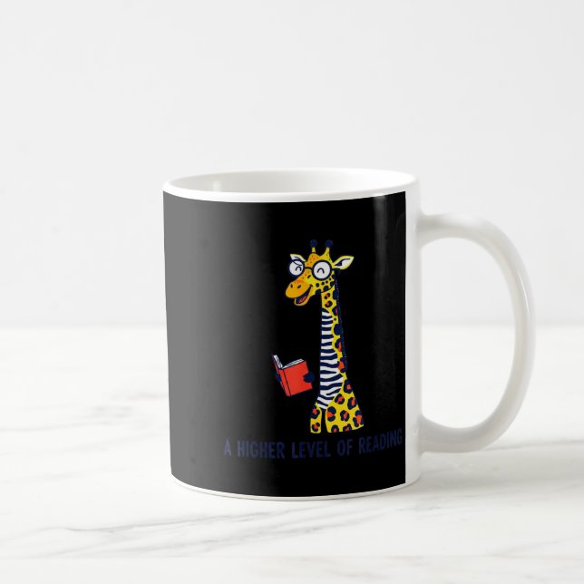 A higher level of reading funny giraffe bookworm  coffee mug (Right)