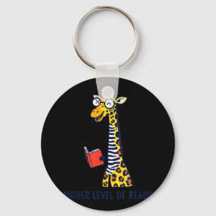 A higher level of reading funny giraffe bookworm key ring