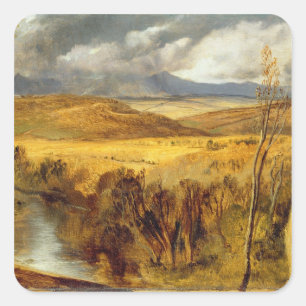 A Highland Landscape, c.1825-35 (oil on board) Square Sticker